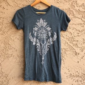 OBEY T-Shirt Dark Muted Teal Star Graphic Face Tee